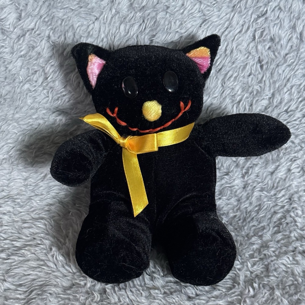 Dan Dee Black Cat Plush 6" Halloween Stuffed Animal Soft Toy